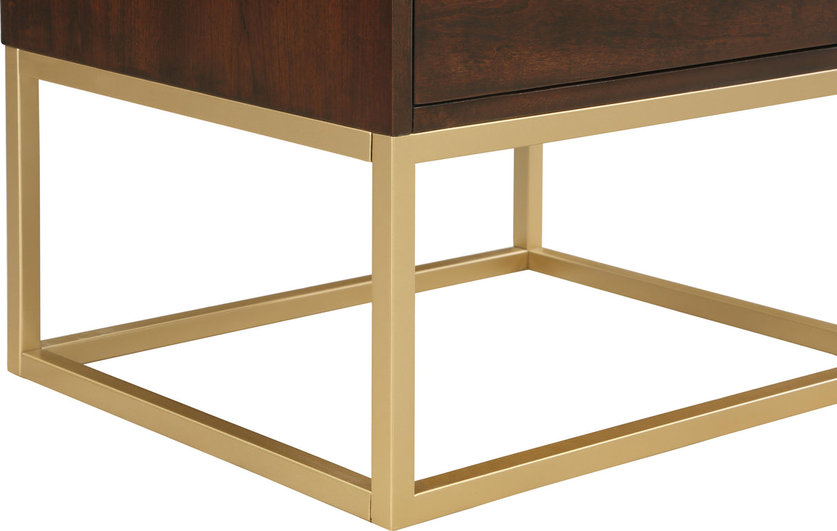 Maxine Cherry / Gold Night Stand - galleria furniture outlet