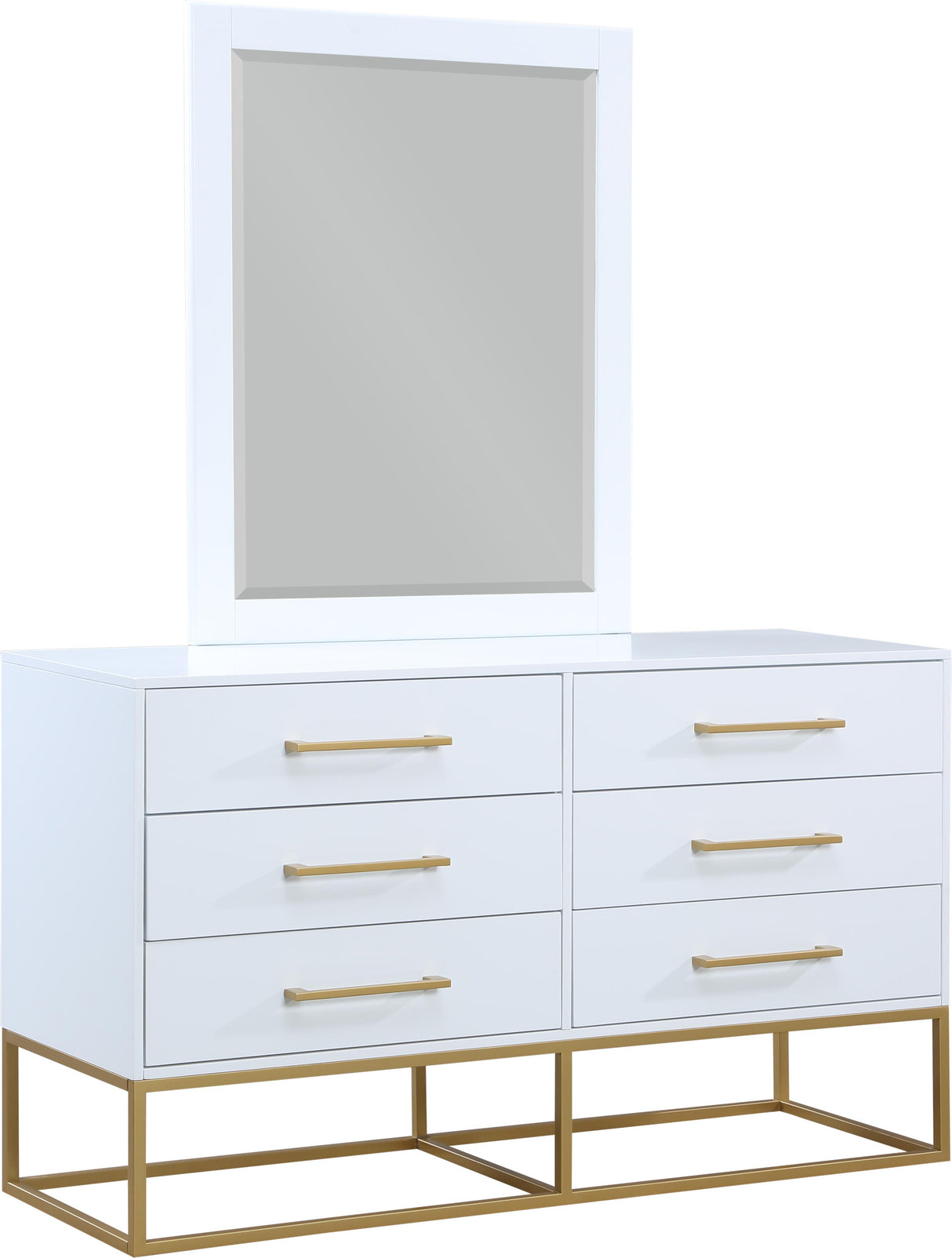 Maxine White / Gold Dresser - galleria furniture outlet
