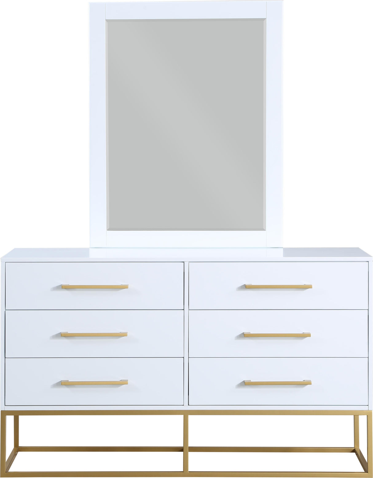Maxine White / Gold Dresser - galleria furniture outlet