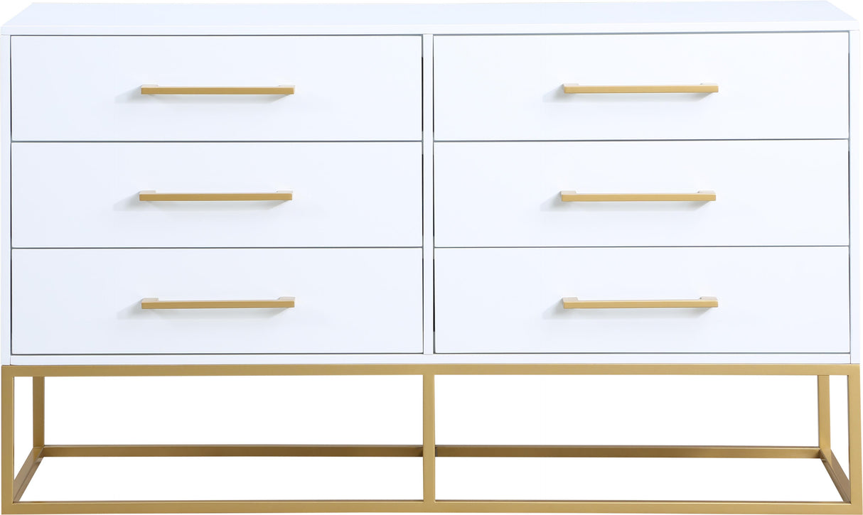 Maxine White / Gold Dresser - galleria furniture outlet