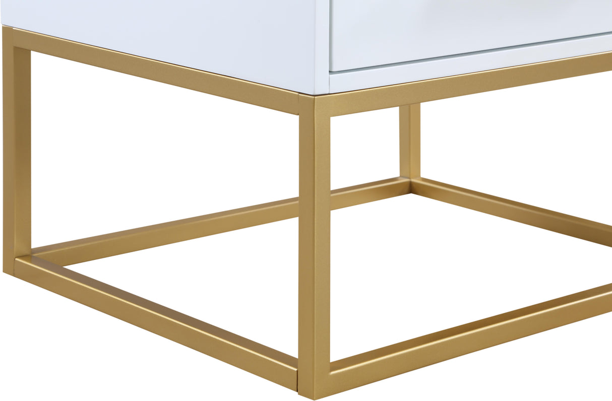 Maxine White / Gold Night Stand - galleria furniture outlet
