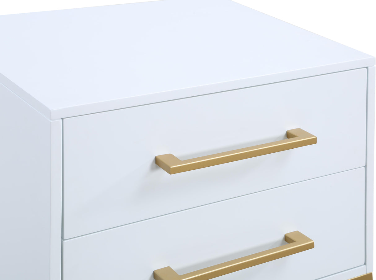 Maxine White / Gold Night Stand - galleria furniture outlet