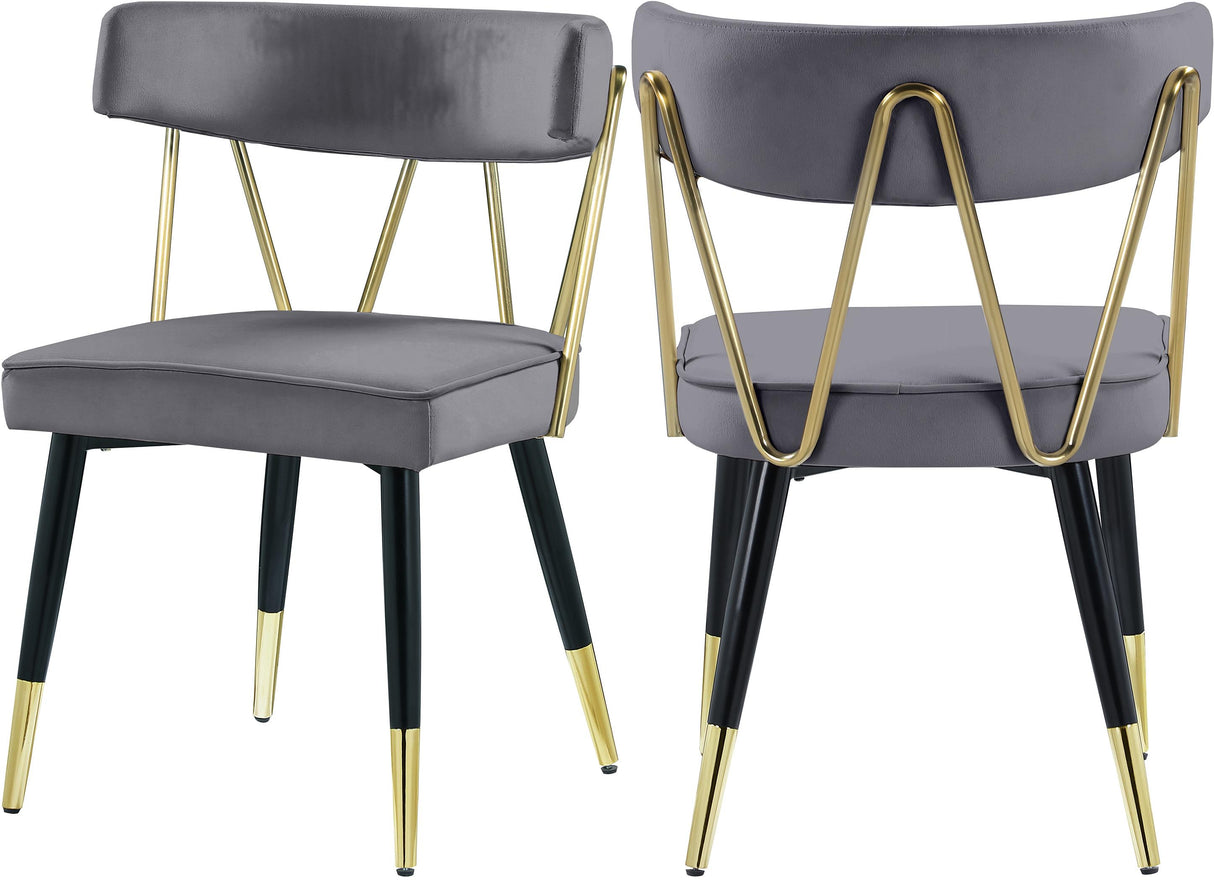 Rheingold Grey Velvet Dining Chair - galleria furniture outlet