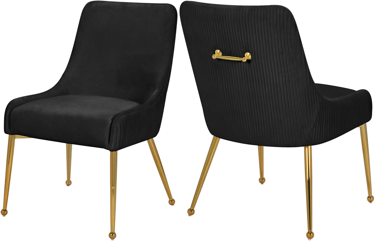 Ace Black Velvet Dining Chair - galleria furniture outlet
