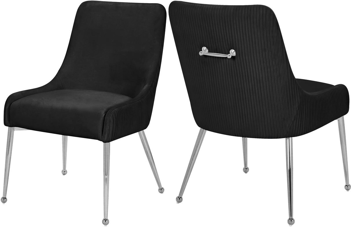 Ace Black Velvet Dining Chair - galleria furniture outlet