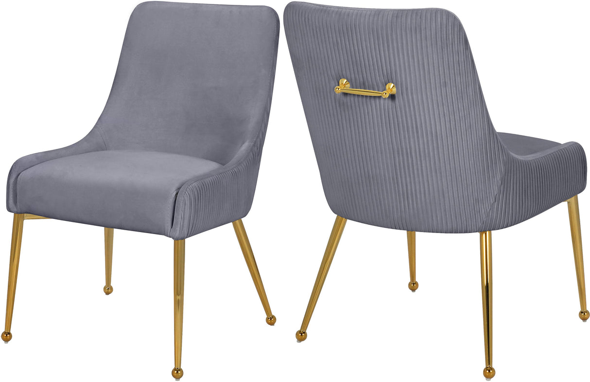 Ace Grey Velvet Dining Chair - galleria furniture outlet