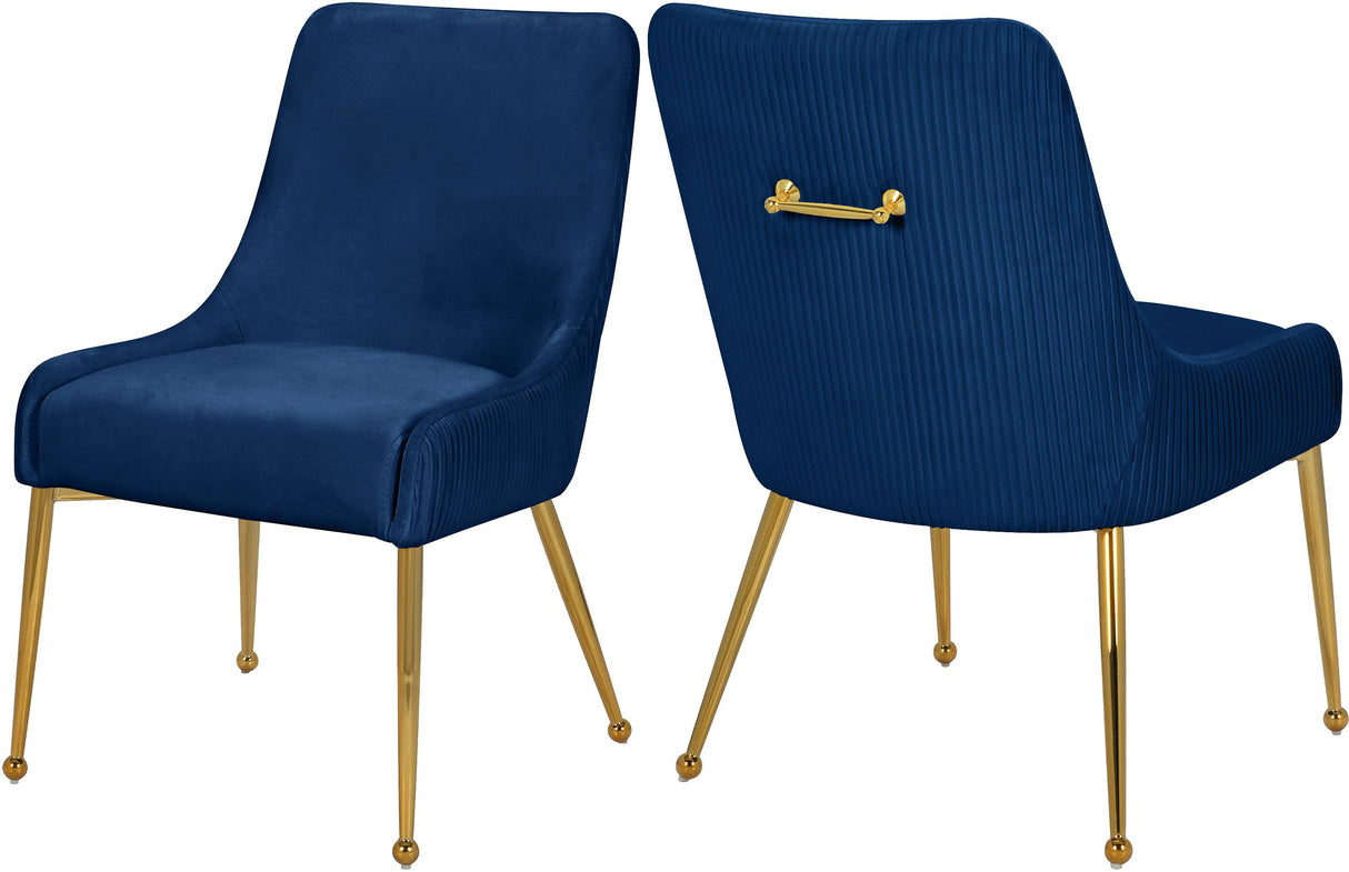 Ace Navy Velvet Dining Chair - galleria furniture outlet