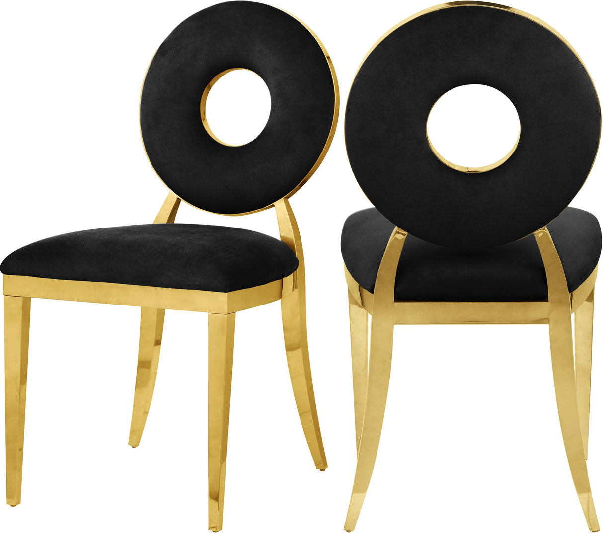 Carousel Black Velvet Dining Chair - galleria furniture outlet