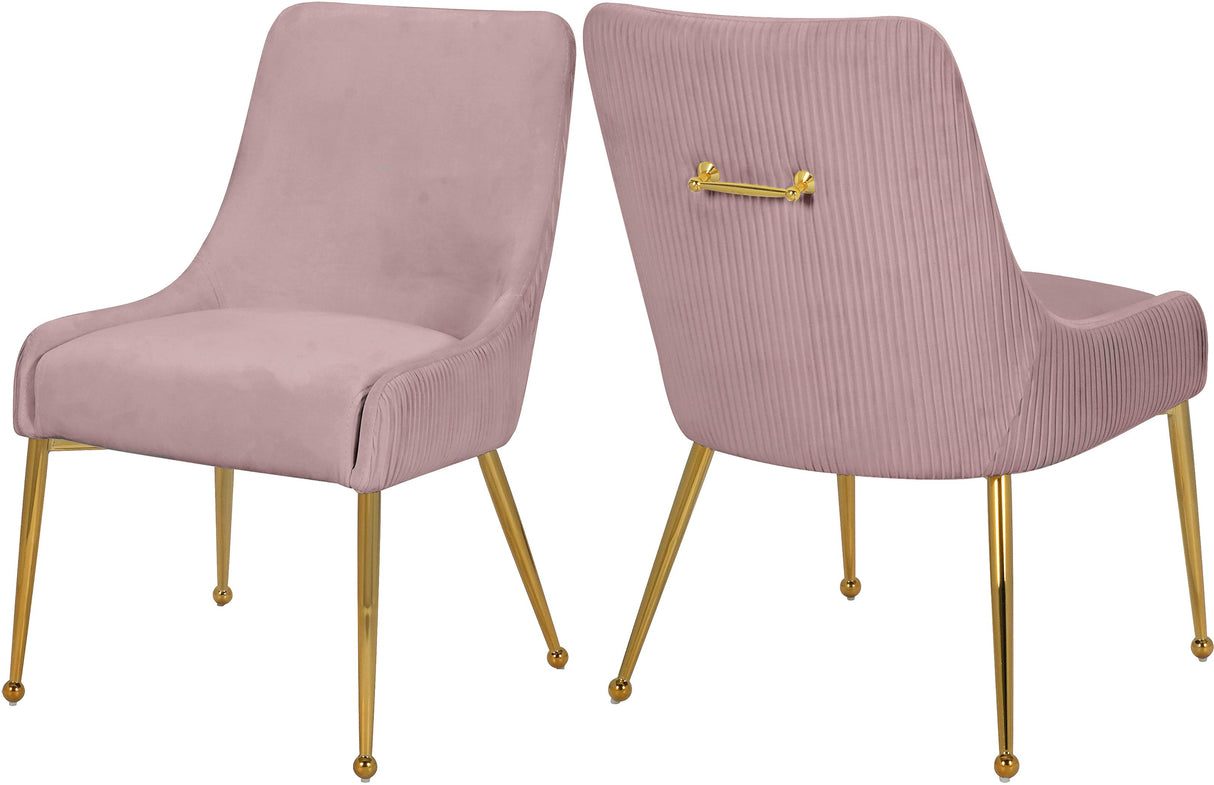 Ace Pink Velvet Dining Chair - galleria furniture outlet