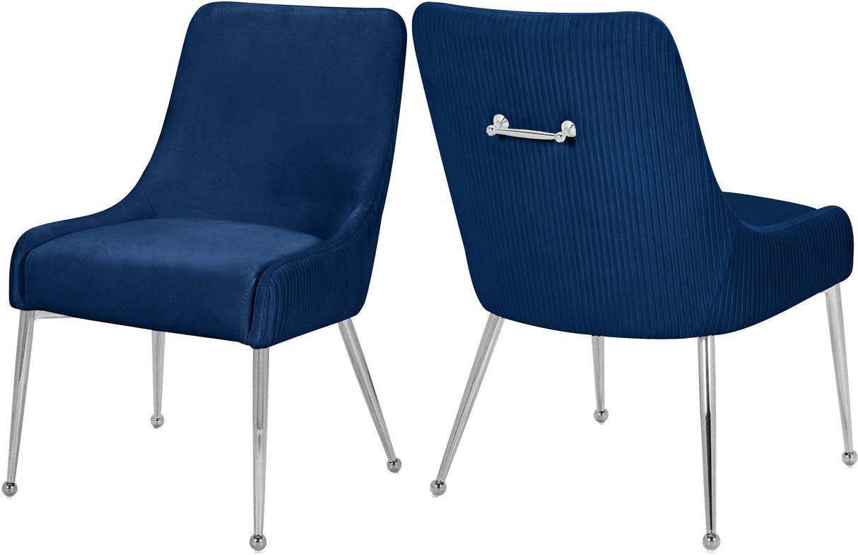 Ace Navy Velvet Dining Chair - galleria furniture outlet
