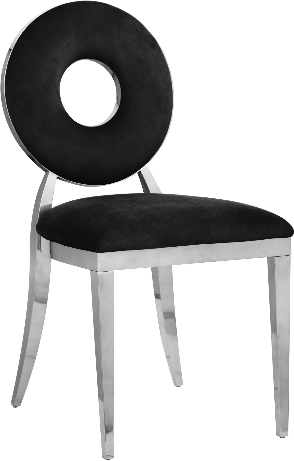 Carousel Black Velvet Dining Chair - galleria furniture outlet