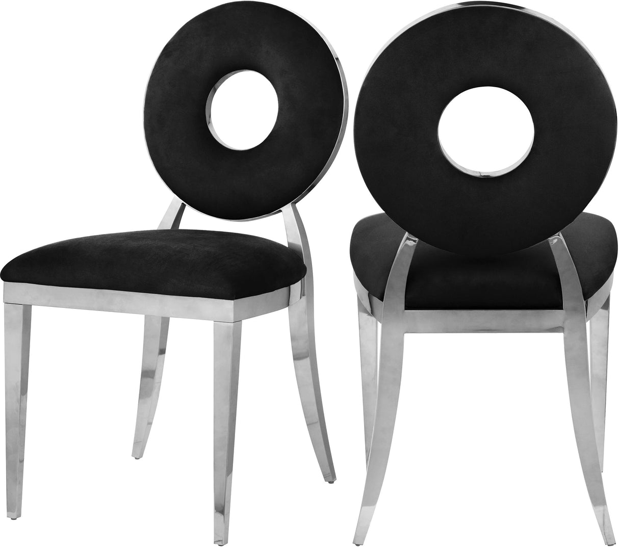 Carousel Black Velvet Dining Chair - galleria furniture outlet