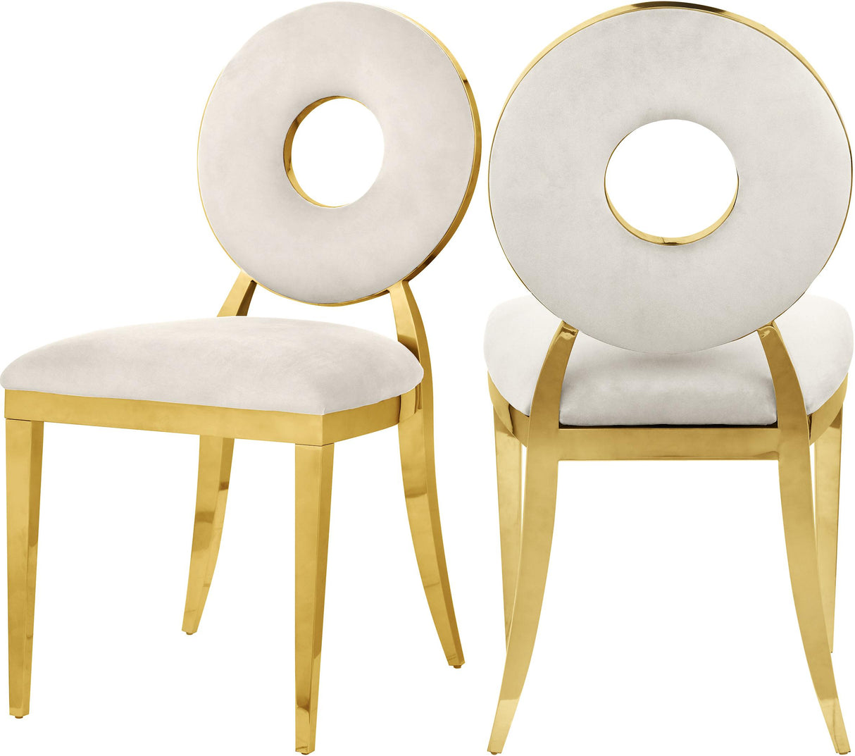 Carousel Cream Velvet Dining Chair - galleria furniture outlet