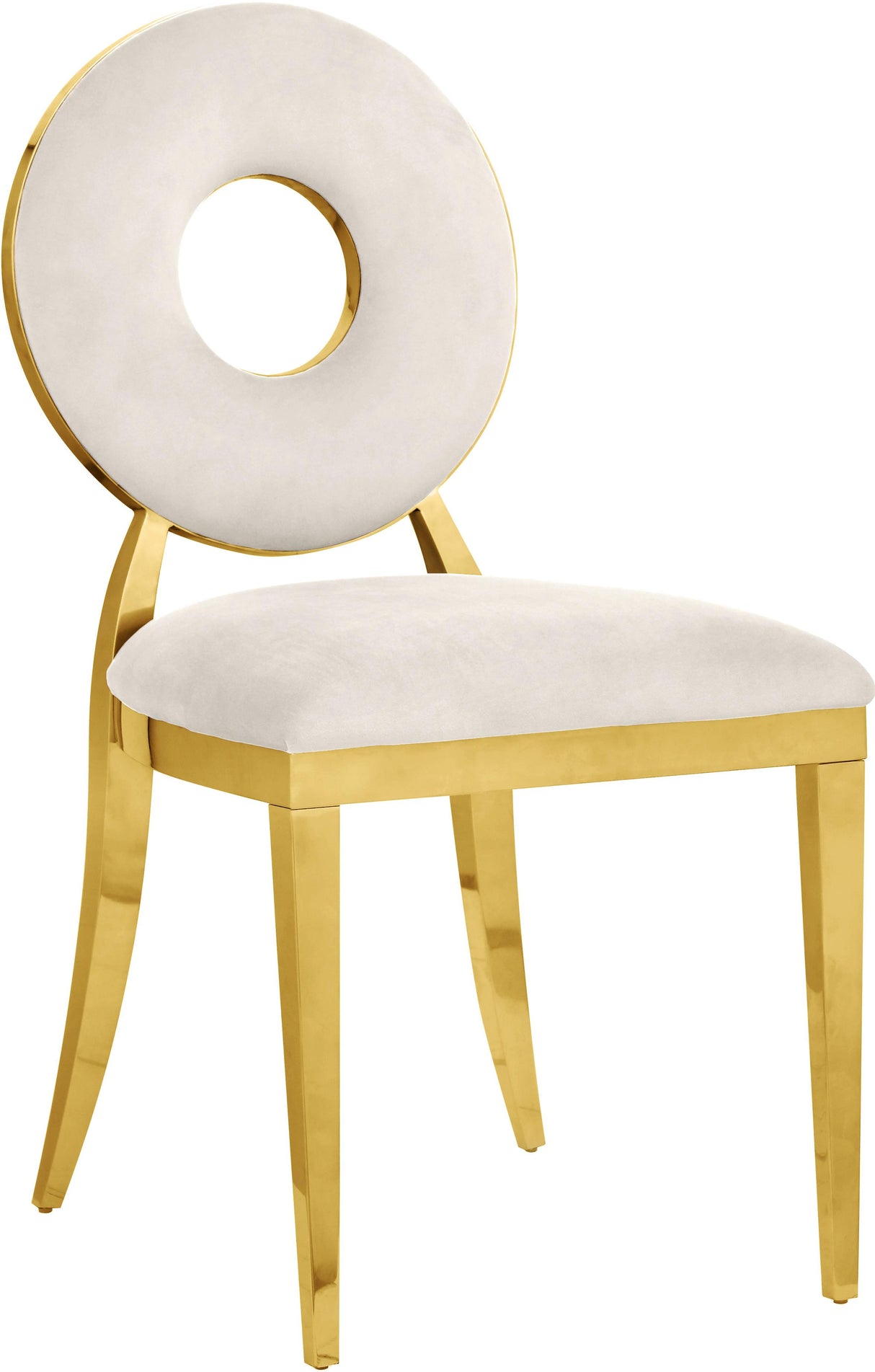 Carousel Cream Velvet Dining Chair - galleria furniture outlet