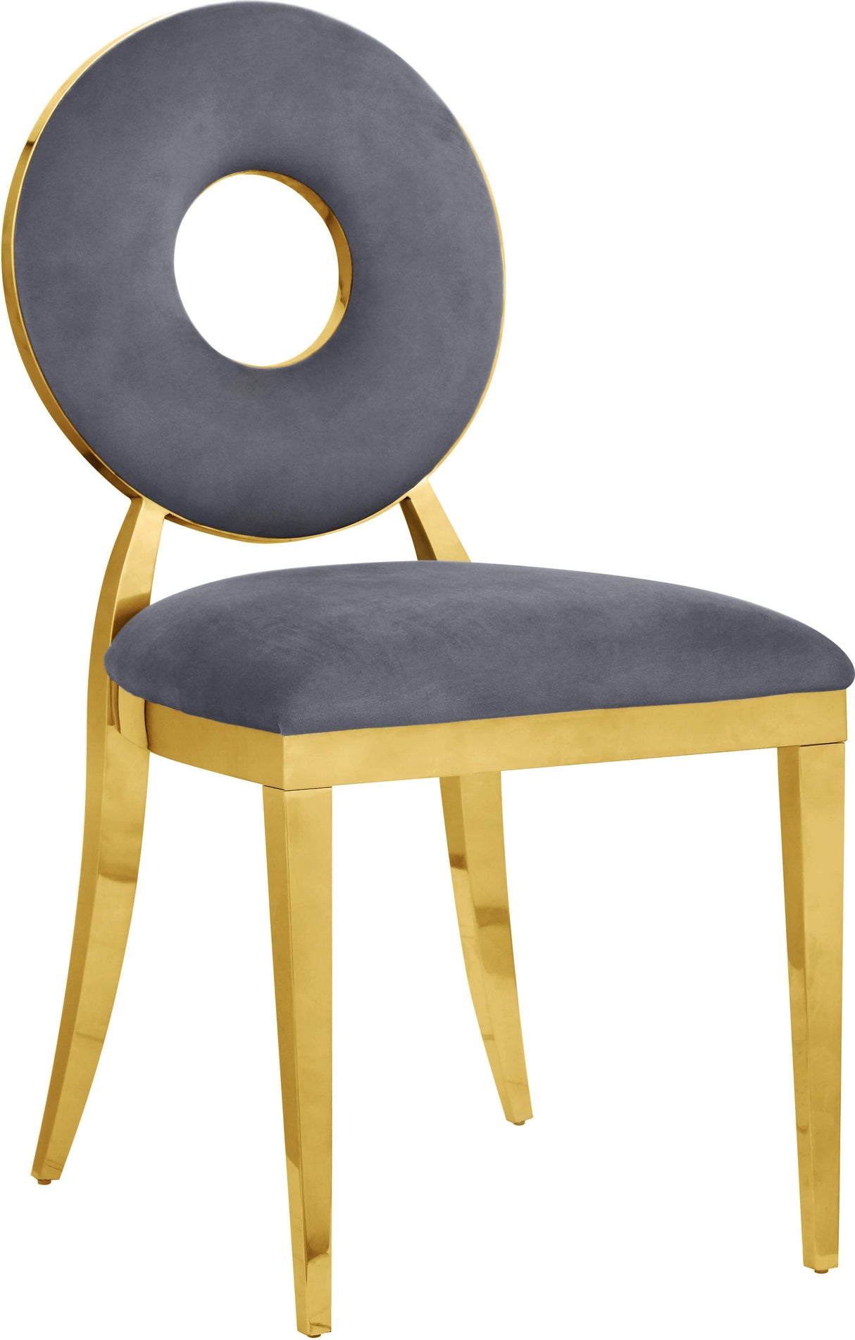 Carousel Grey Velvet Dining Chair - galleria furniture outlet