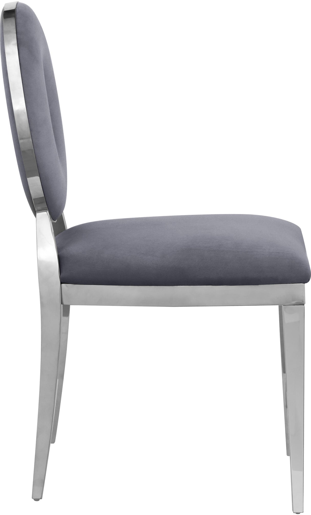 Carousel Grey Velvet Dining Chair - galleria furniture outlet