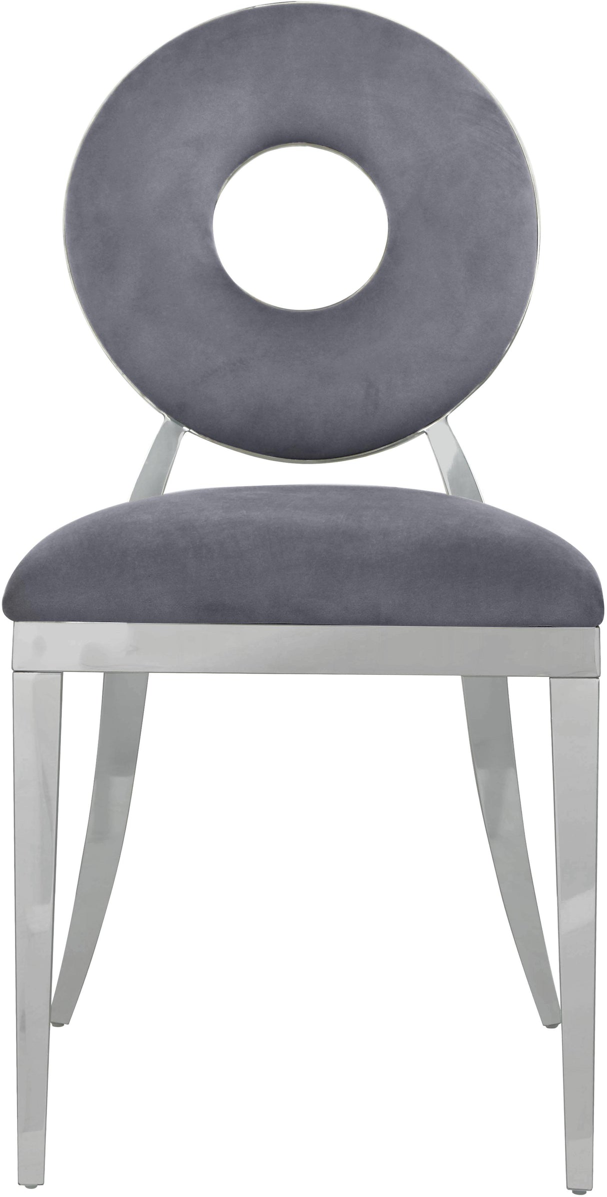 Carousel Grey Velvet Dining Chair - galleria furniture outlet
