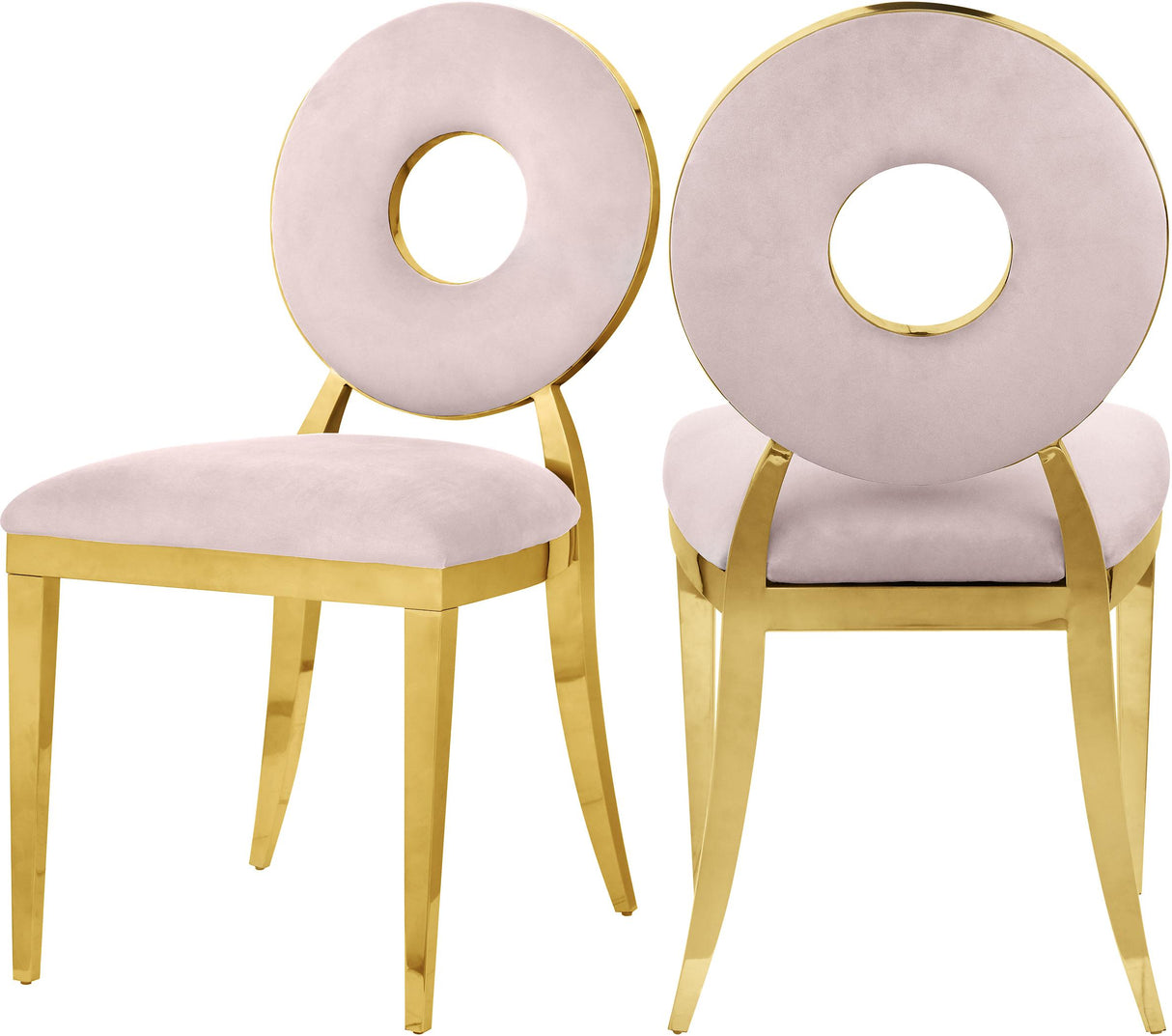 Carousel Pink Velvet Dining Chair - galleria furniture outlet