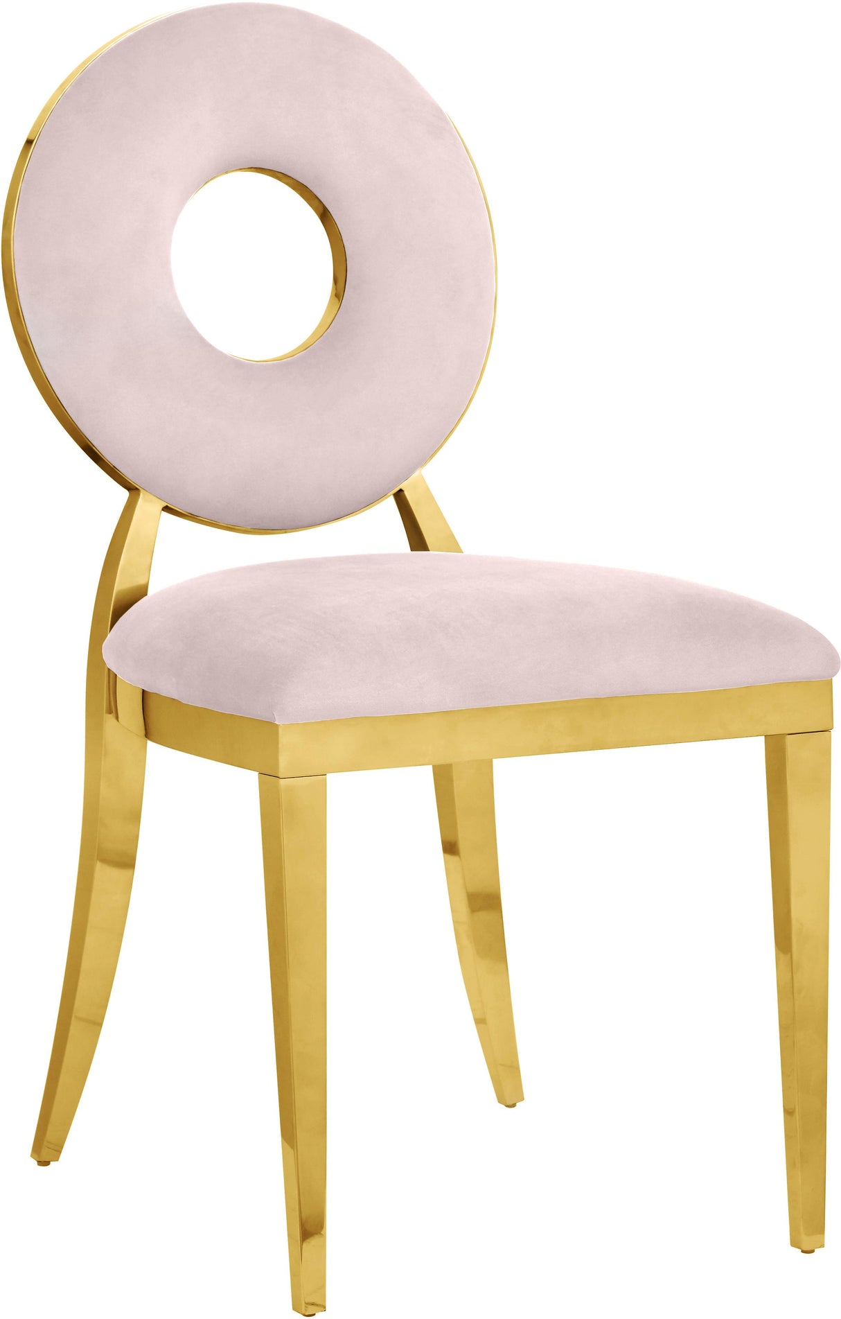Carousel Pink Velvet Dining Chair - galleria furniture outlet