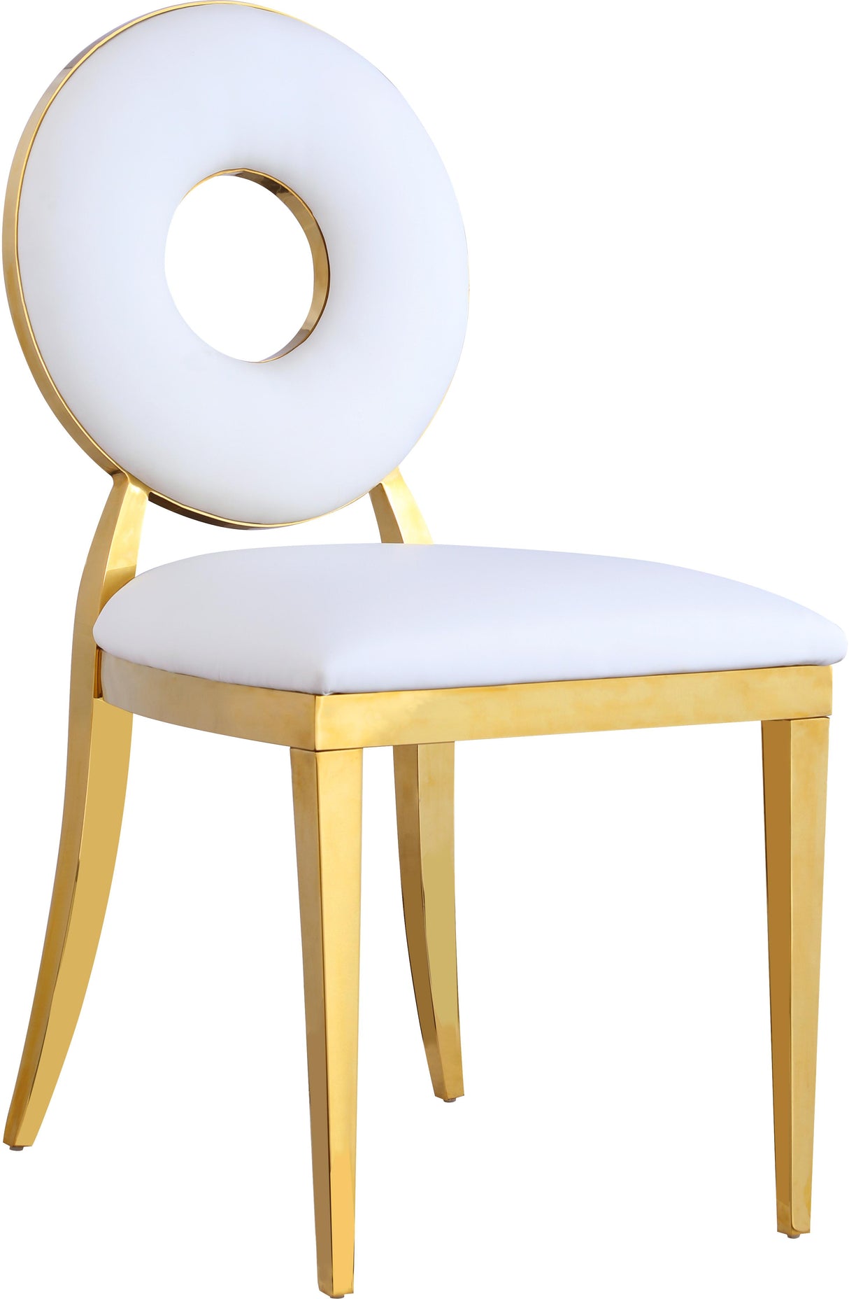 Carousel White Faux Leather Dining Chair - galleria furniture outlet
