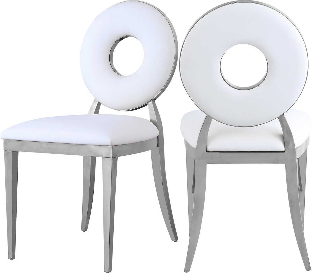 Carousel White Faux Leather Dining Chair - galleria furniture outlet