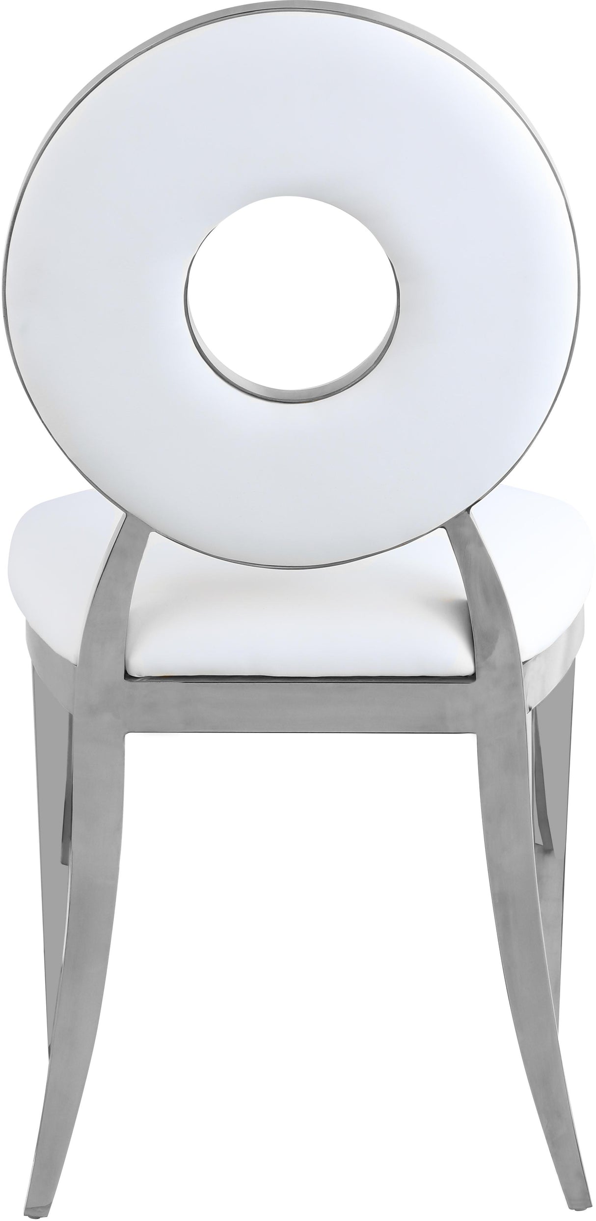 Carousel White Faux Leather Dining Chair - galleria furniture outlet