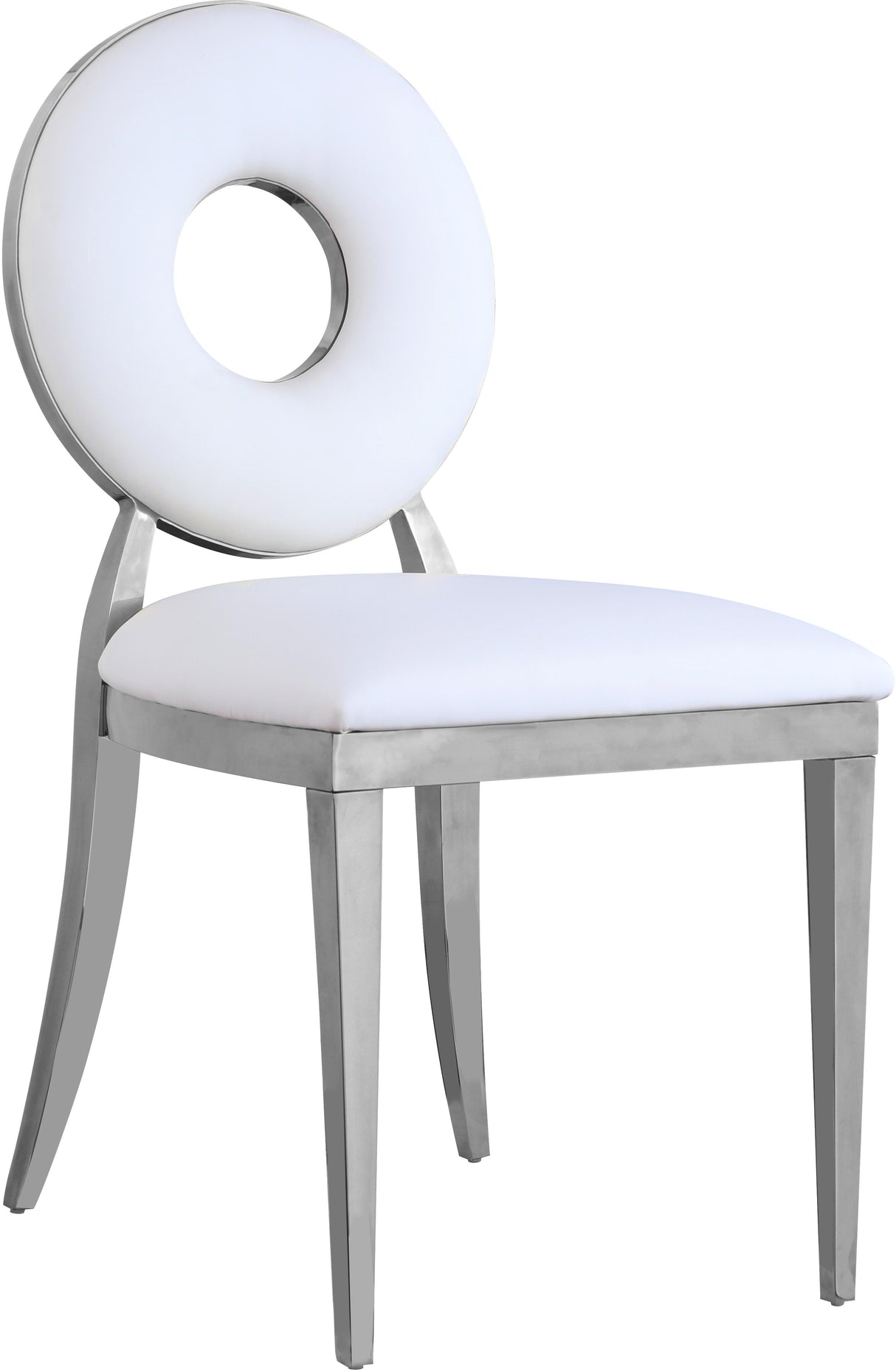 Carousel White Faux Leather Dining Chair - galleria furniture outlet