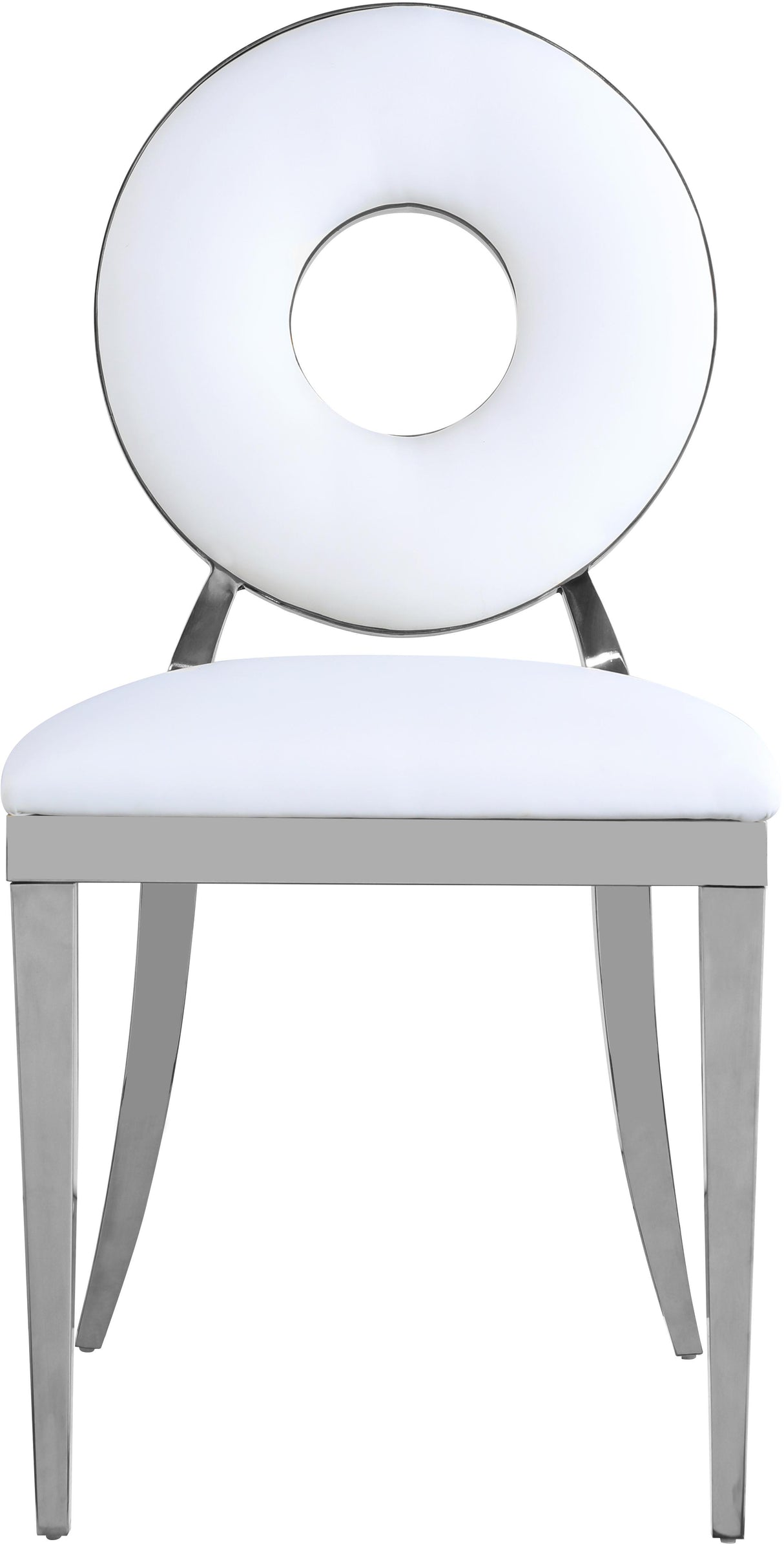 Carousel White Faux Leather Dining Chair - galleria furniture outlet