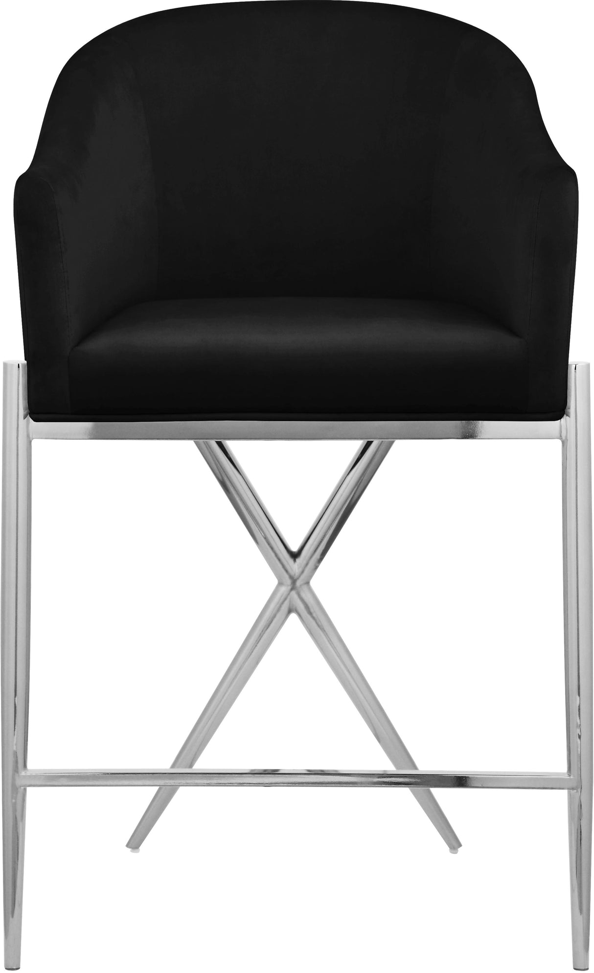 Xavier Black Velvet Counter Stool - galleria furniture outlet