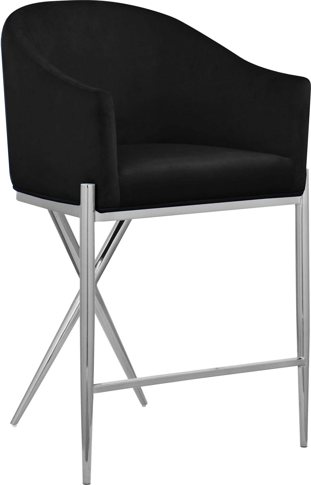 Xavier Black Velvet Counter Stool - galleria furniture outlet