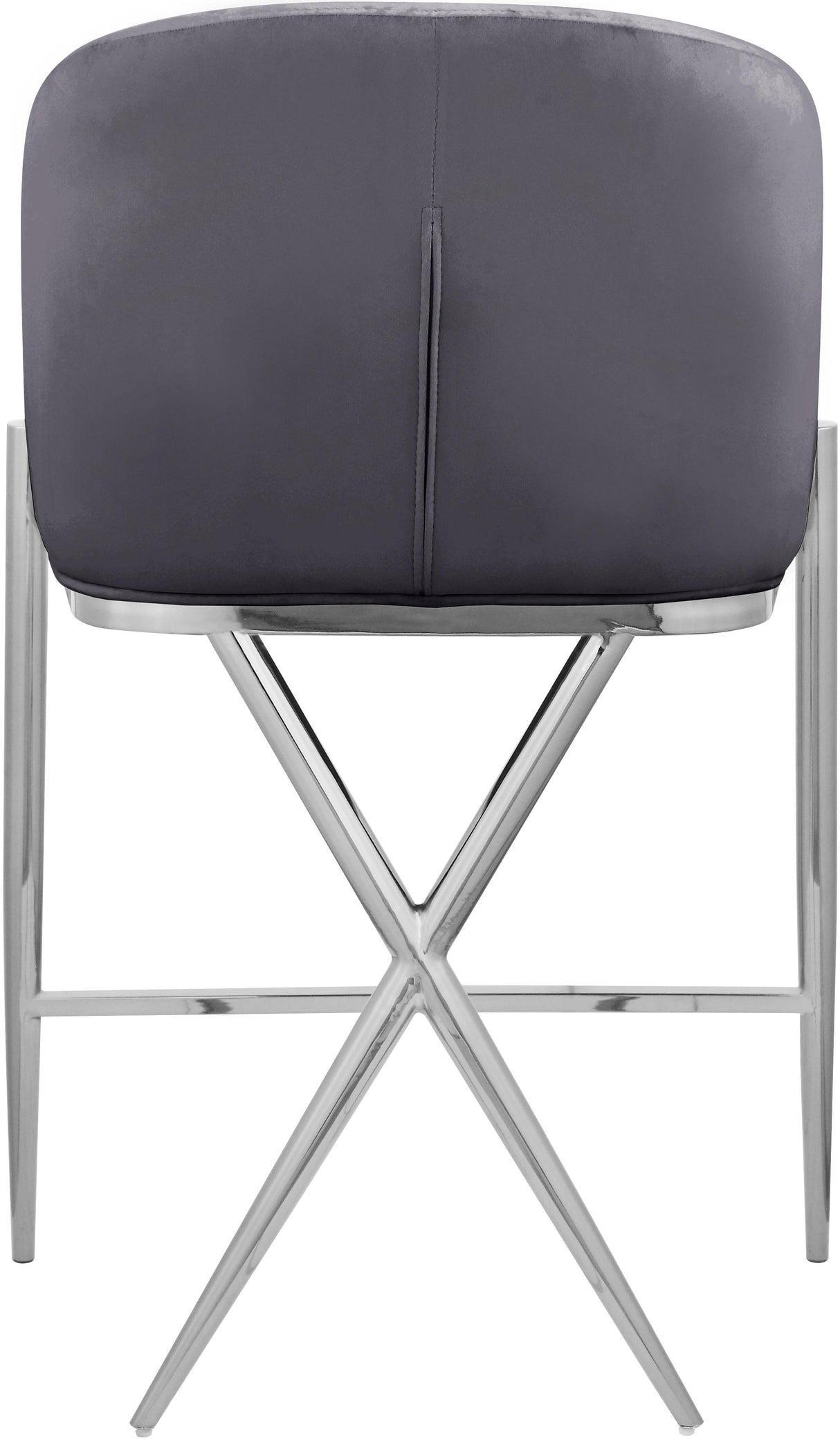 Xavier Grey Velvet Counter Stool - galleria furniture outlet