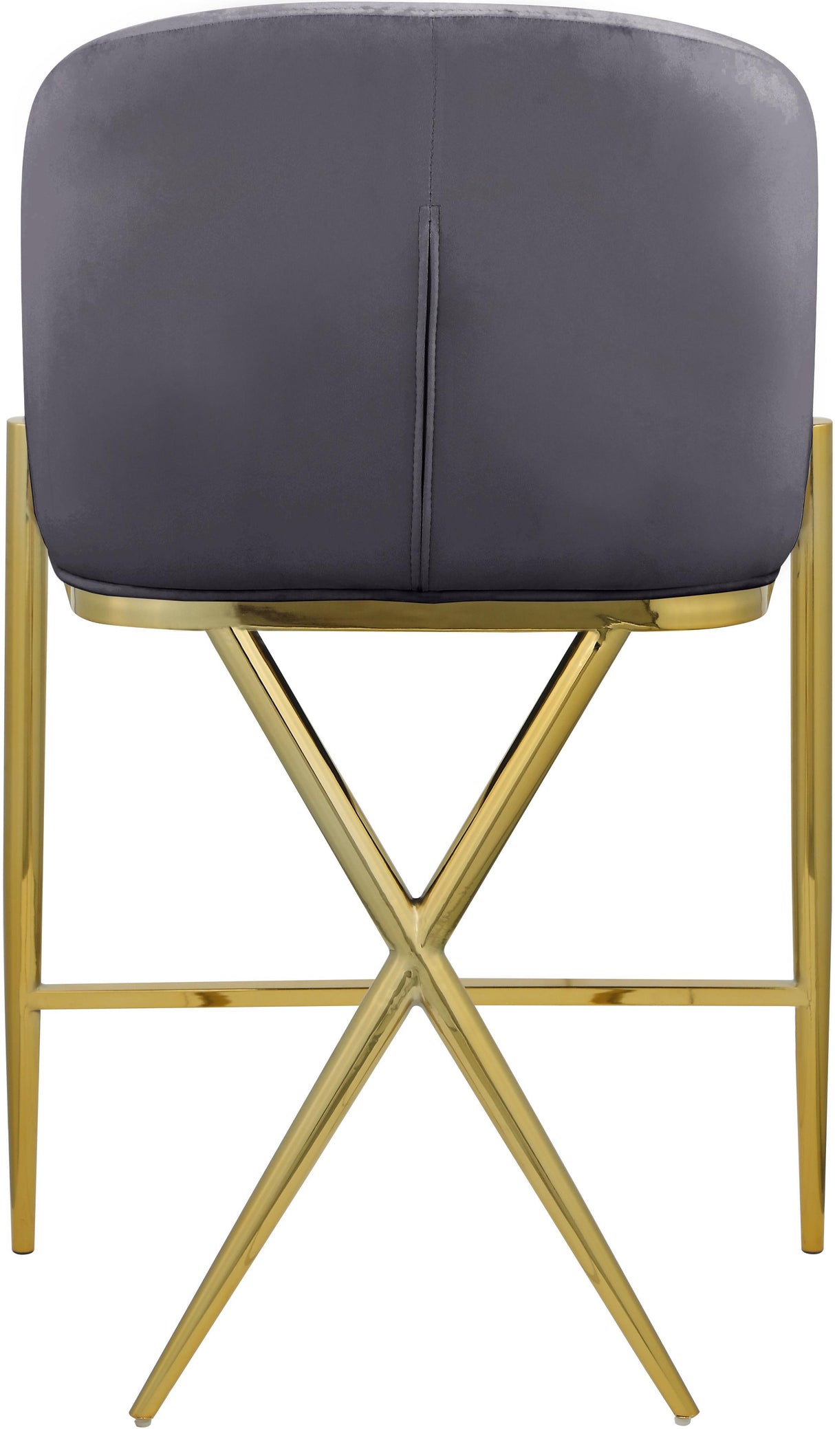 Xavier Grey Velvet Counter Stool - galleria furniture outlet