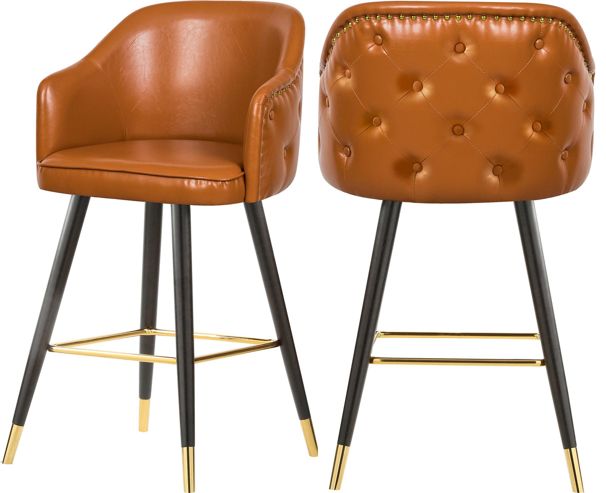 Barbosa Cognac Faux Leather Counter/Bar Stool