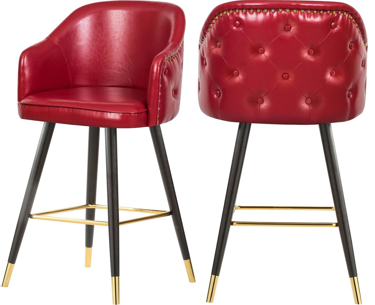 Barbosa Red Faux Leather Counter/Bar Stool - galleria furniture outlet