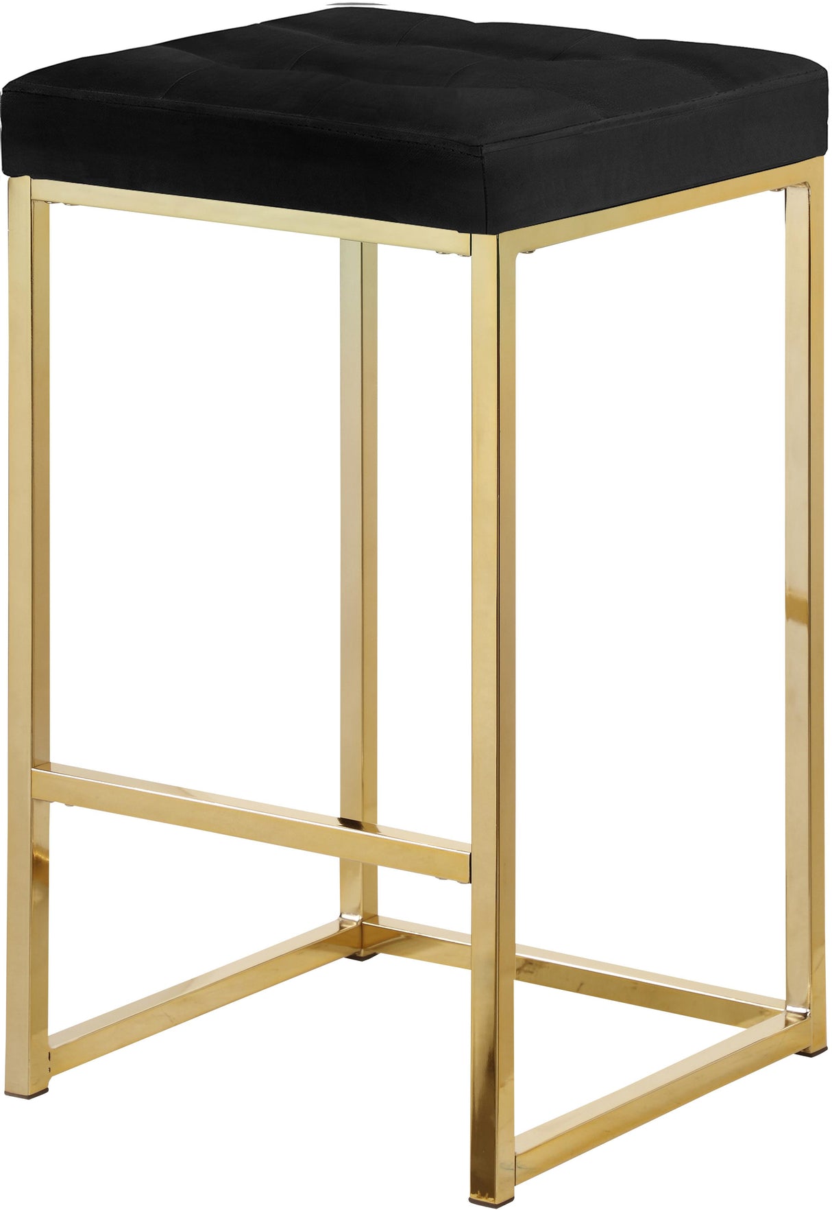 Nicola Black Velvet Stool - galleria furniture outlet