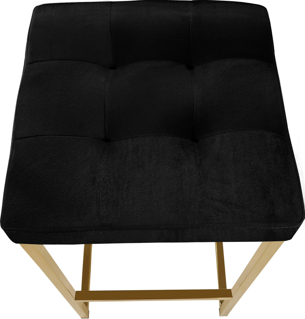 Nicola Black Velvet Stool - galleria furniture outlet