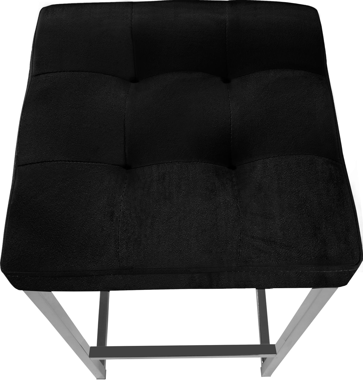 Nicola Black Velvet Stool - galleria furniture outlet