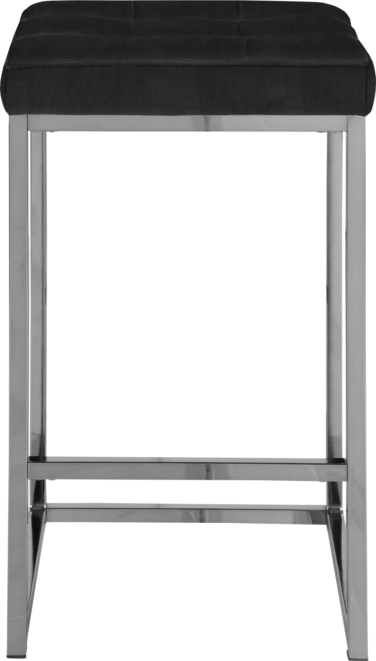 Nicola Black Velvet Stool - galleria furniture outlet