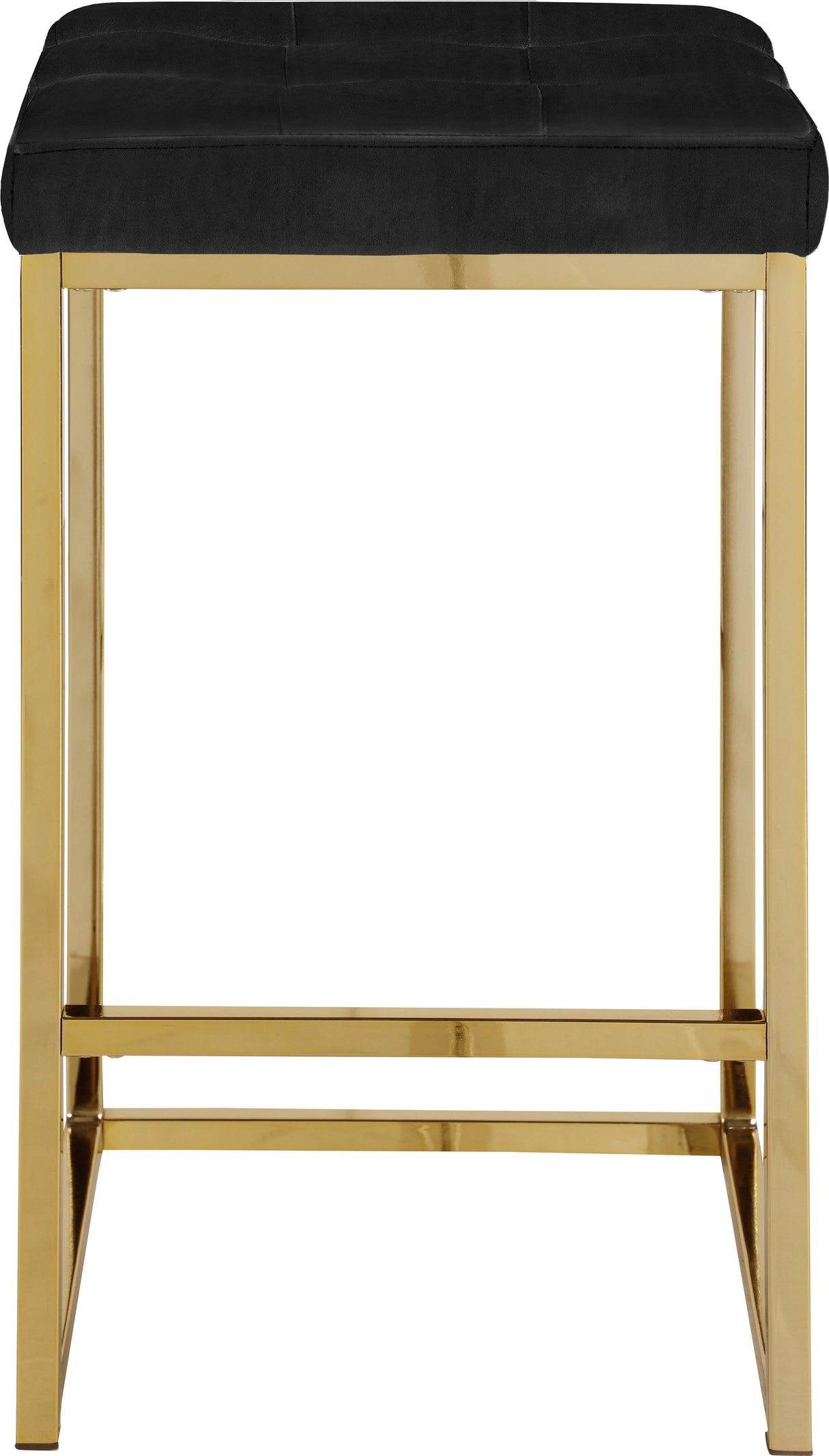 Nicola Black Velvet Stool - galleria furniture outlet