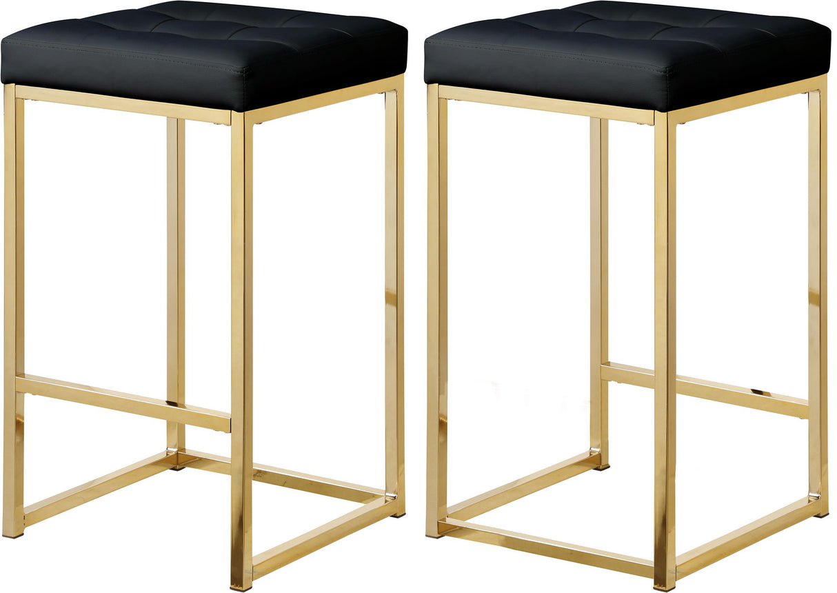 Nicola Black Faux Leather Stool - galleria furniture outlet