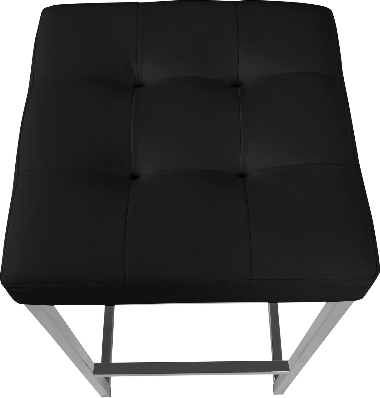 Nicola Black Faux Leather Stool - galleria furniture outlet