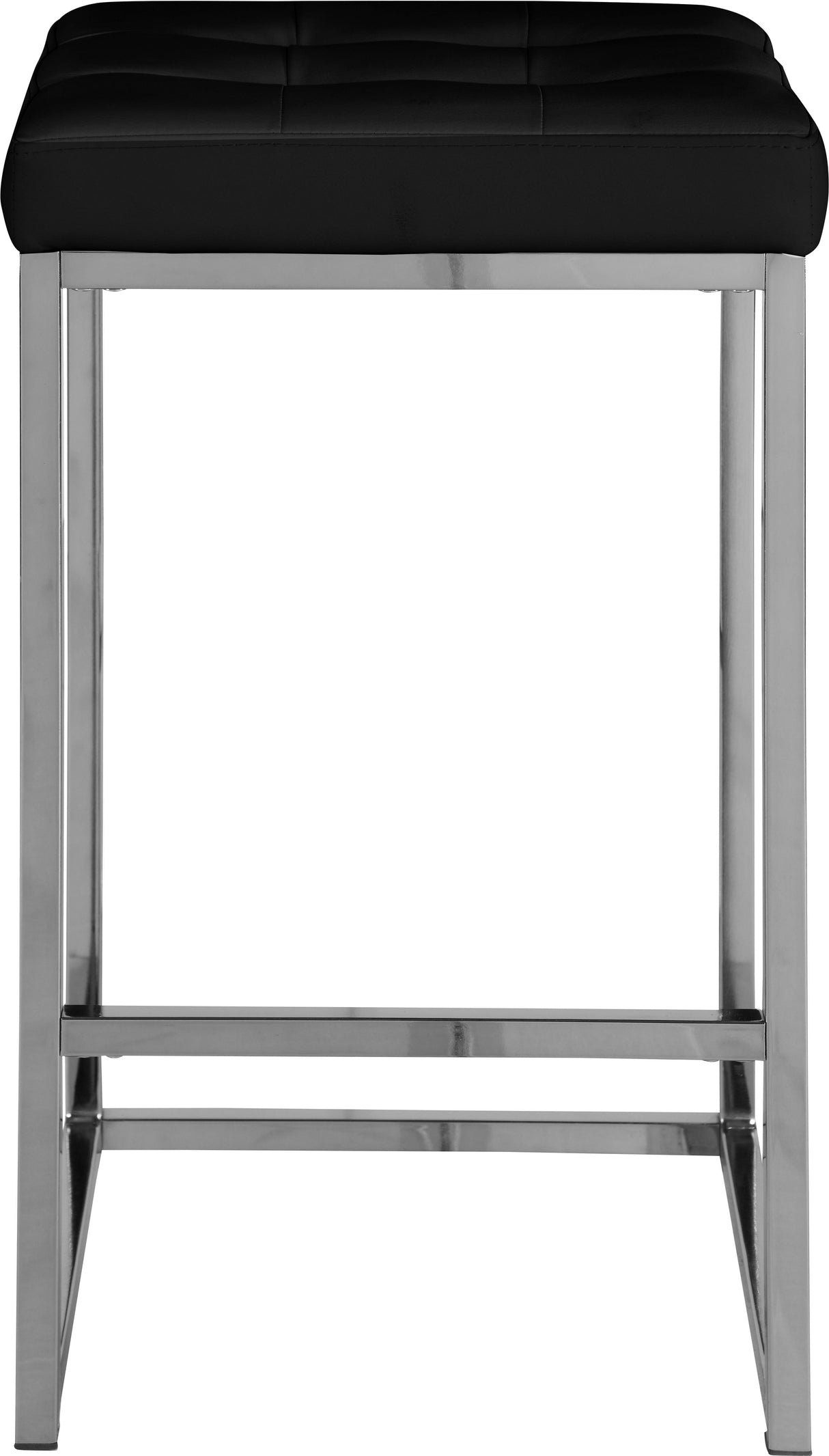 Nicola Black Faux Leather Stool - galleria furniture outlet