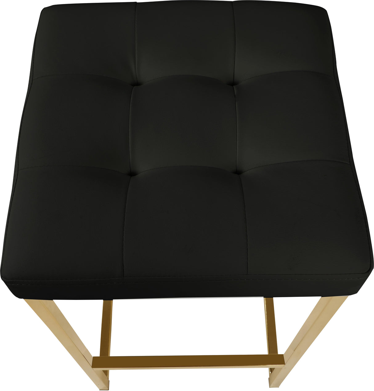 Nicola Black Faux Leather Stool - galleria furniture outlet