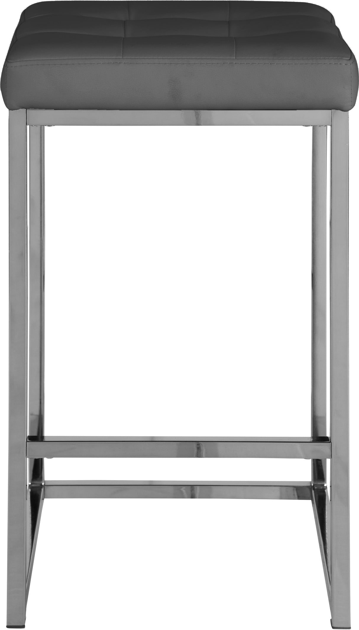 Nicola Grey Faux Leather Stool - galleria furniture outlet