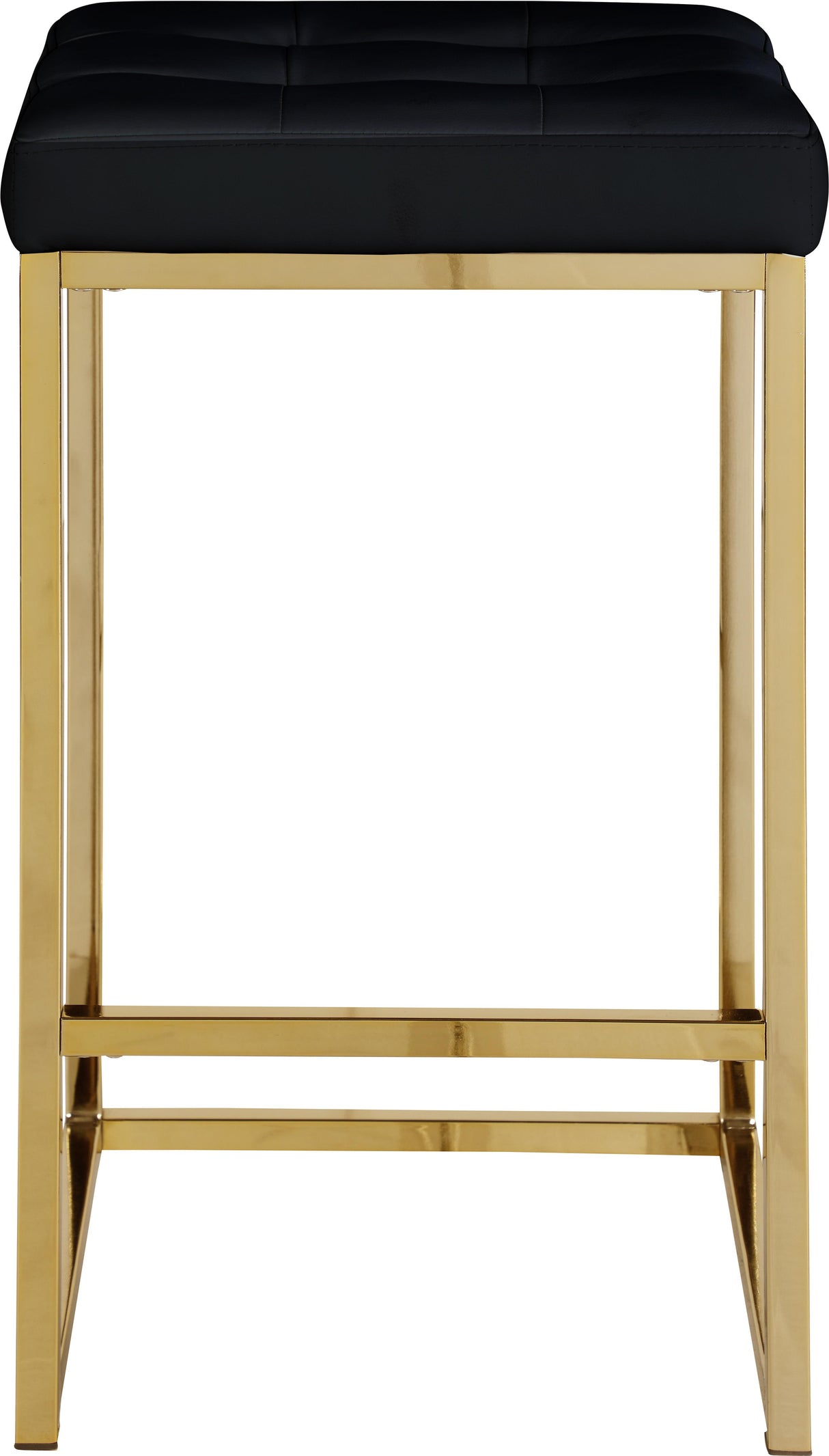 Nicola Black Faux Leather Stool - galleria furniture outlet