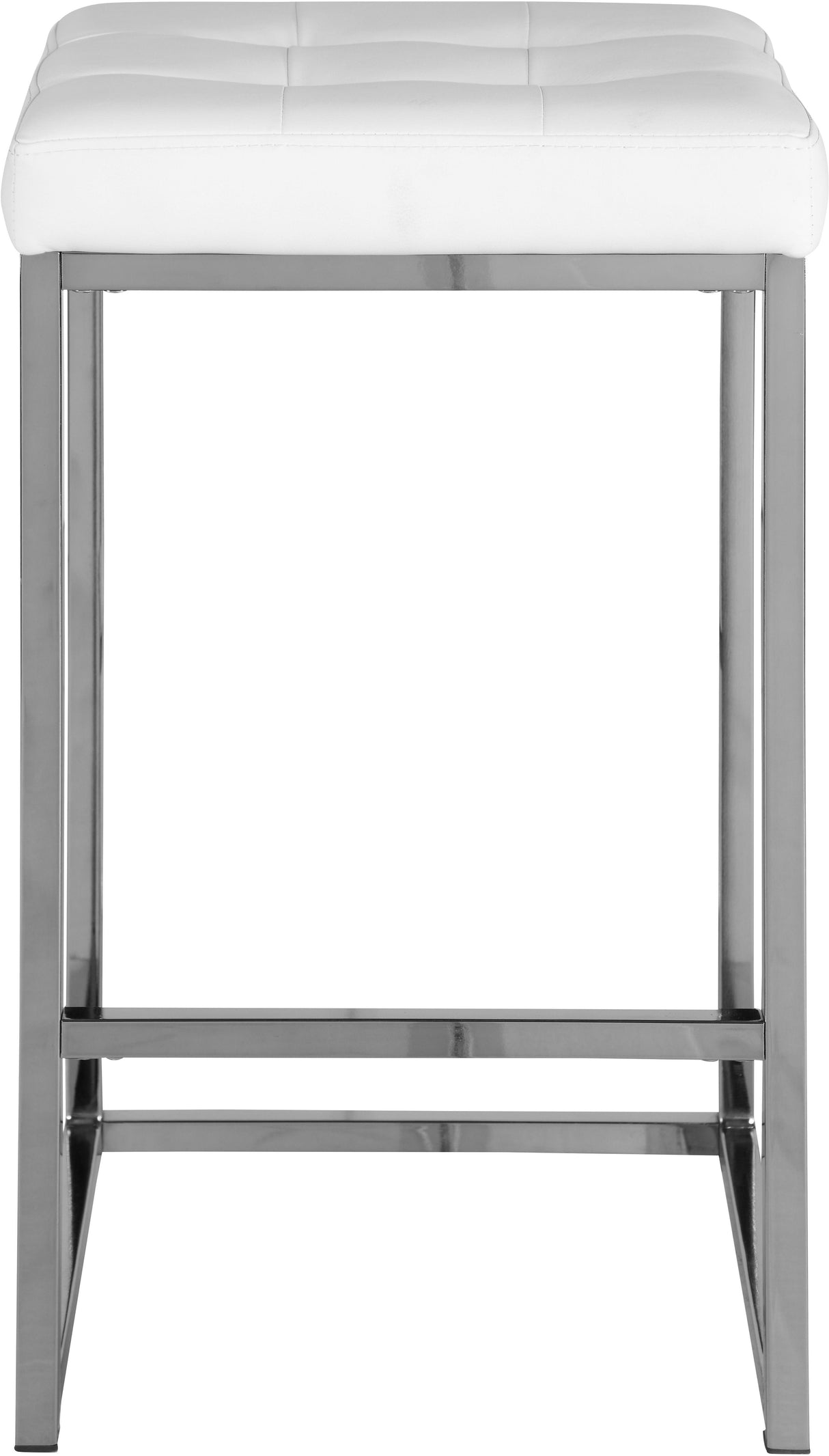 Nicola White Faux Leather Stool - galleria furniture outlet