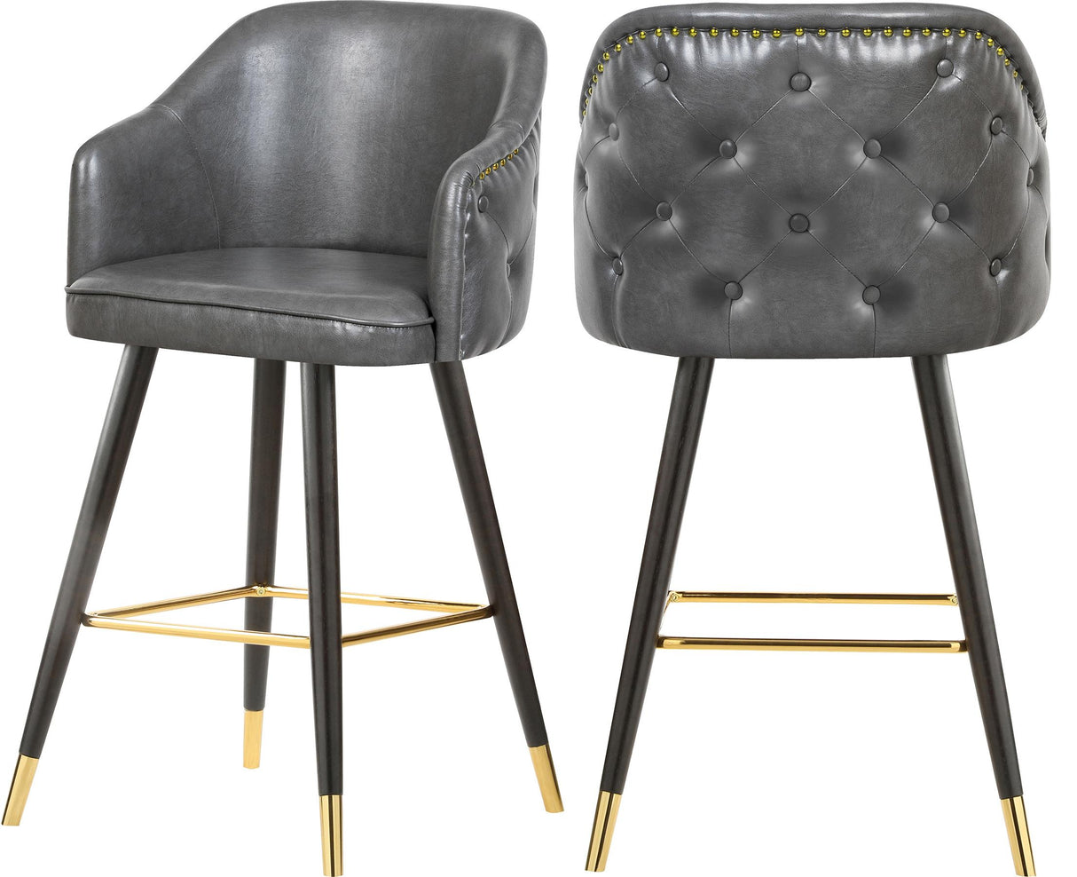Barbosa Grey Faux Leather Counter/Bar Stool - galleria furniture outlet