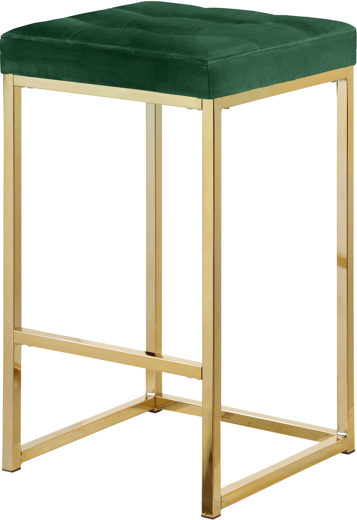 Nicola Green Velvet Stool - galleria furniture outlet