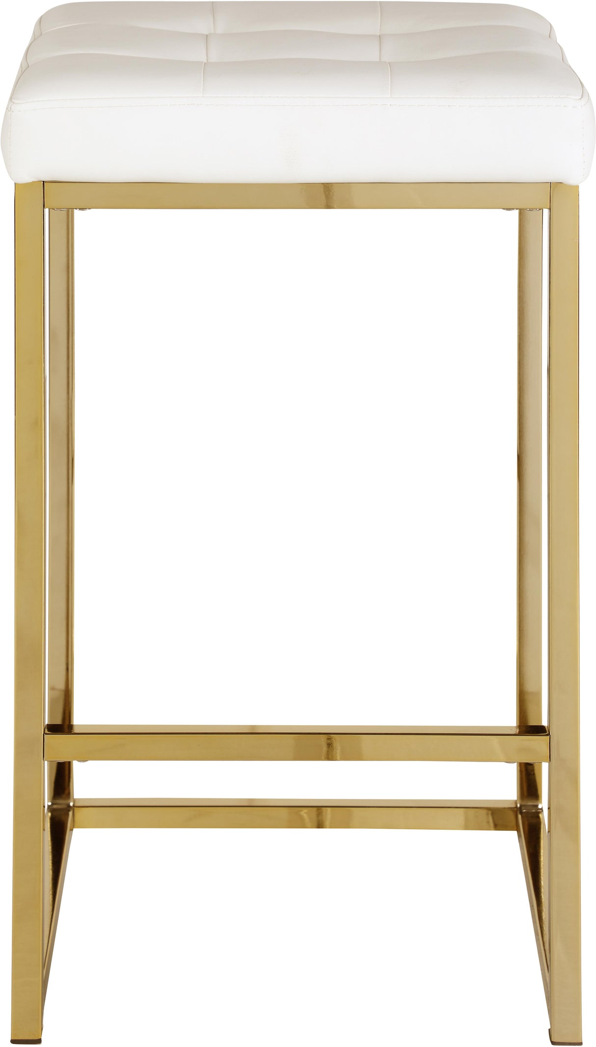 Nicola White Faux Leather Stool - galleria furniture outlet