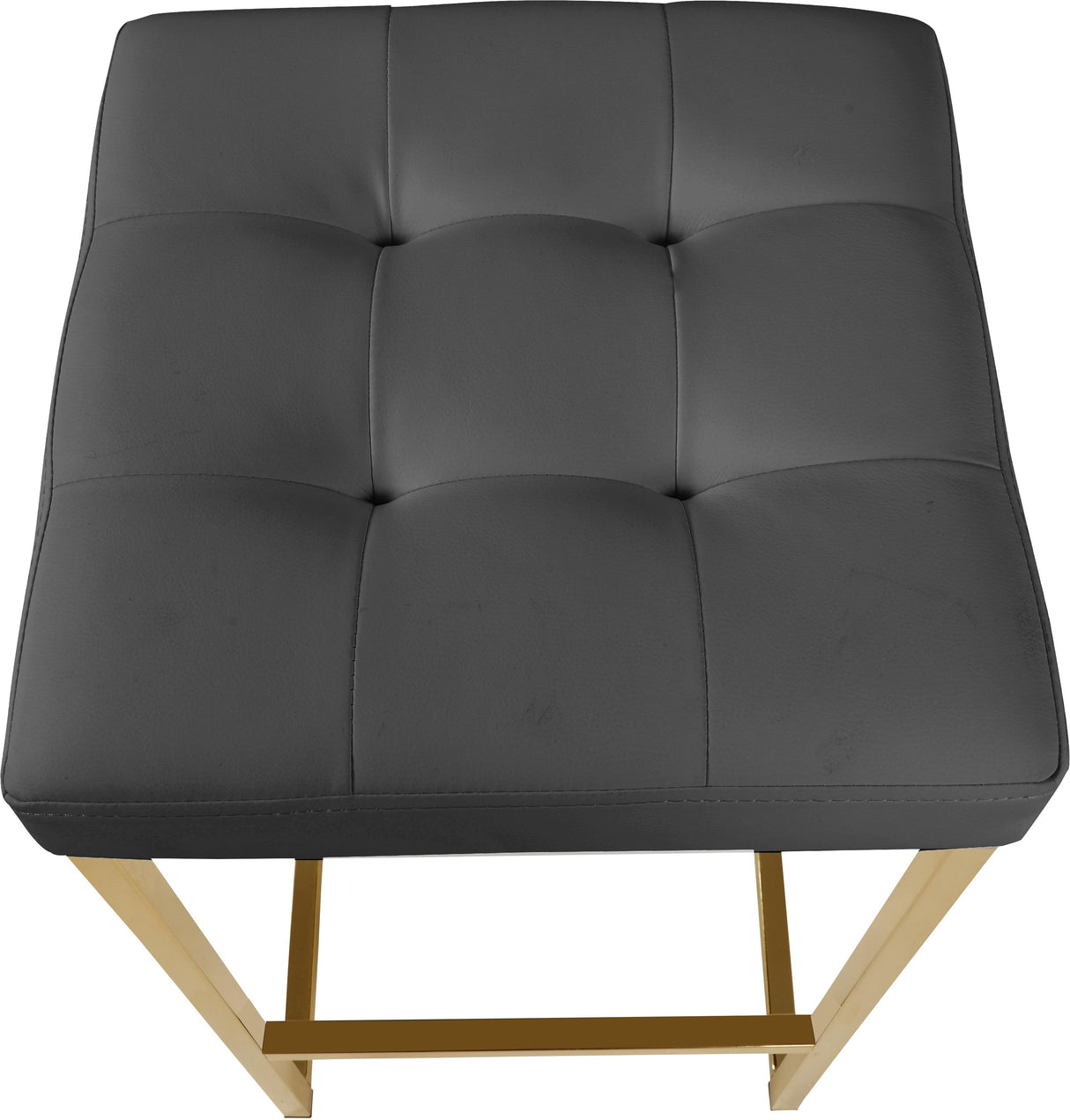 Nicola Grey Faux Leather Stool - galleria furniture outlet